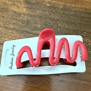 Coral Pink Wavy Hair Clip